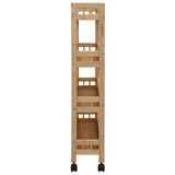 Kitchen Trolley with Wheels Natural 60 x 18 x 97 cm Bamboo - 45-Degree Angle