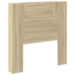 Storage Headboard with LED Sonoma Oak Engineered Wood