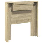 Storage Headboard with LED Sonoma Oak Engineered Wood