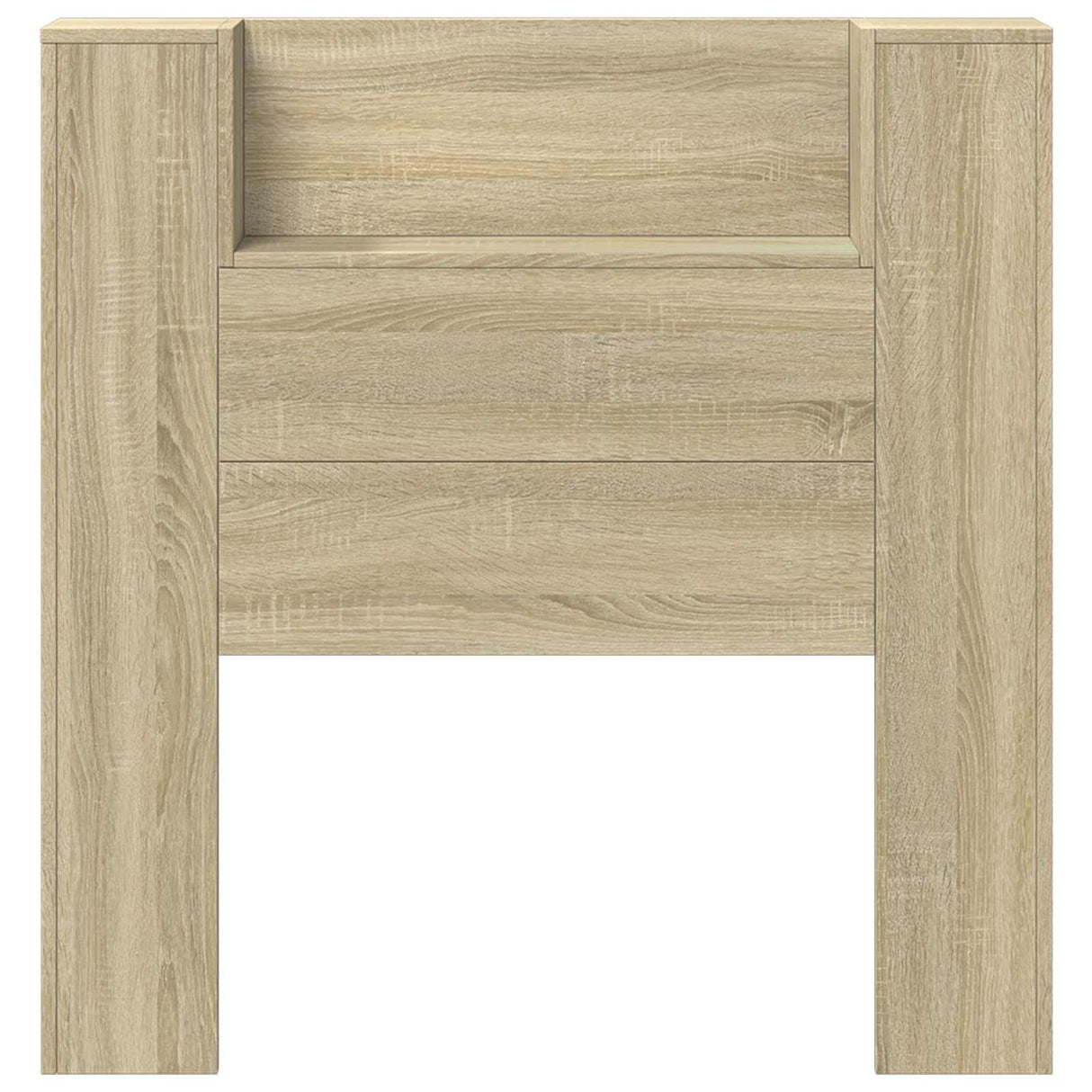 Storage Headboard with LED Sonoma Oak Engineered Wood