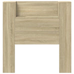 Storage Headboard with LED Sonoma Oak Engineered Wood
