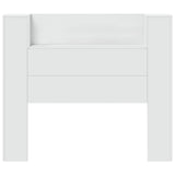 Storage Headboard with LED White Engineered Wood