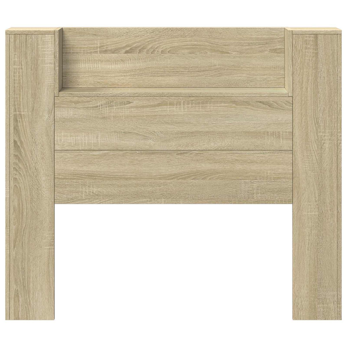 Storage Headboard with LED Sonoma Oak Engineered Wood