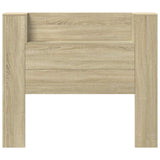 Storage Headboard with LED Sonoma Oak Engineered Wood - Top-Down View