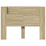 Storage Headboard with LED Sonoma Oak Engineered Wood - Top-Down View