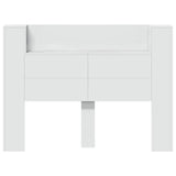 Storage Headboard with LED White Engineered Wood - Top-Down View