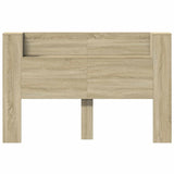 Storage Headboard with LED Sonoma Oak Engineered Wood