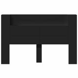 Storage Headboard with LED Black Engineered Wood