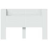 Storage Headboard with LED White Engineered Wood - Top-Down View