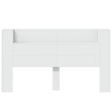 Storage Headboard with LED White Engineered Wood - Top-Down View