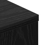 Storage Headboard with LED Black Oak Engineered Wood - Low Angle