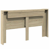 Storage Headboard with LED Sonoma Oak Engineered Wood - Rear View