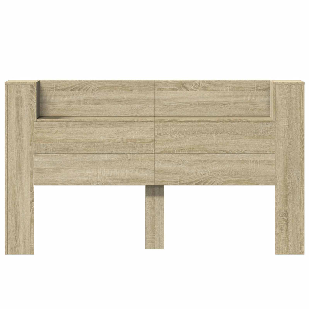 Storage Headboard with LED Sonoma Oak Engineered Wood