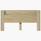 Storage Headboard with LED Sonoma Oak Engineered Wood - Top-Down View