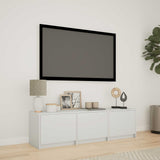 TV Cabinet with LED 140 x 34 x 40 cm White Engineered Wood