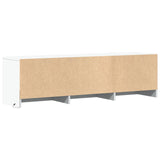 TV Cabinet with LED White 140 x 34 x 40 cm Engineered Wood - Low Angle