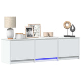 TV Cabinet with LED White 140 x 34 x 40 cm Engineered Wood