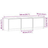 TV Cabinet with LED White 140 x 34 x 40 cm Engineered Wood - Extra Image