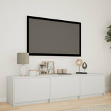 TV Cabinet with LED 165 x 34 x 40 cm White Engineered Wood