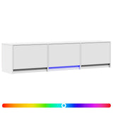 TV Cabinet with LED 165 x 34 x 40 cm White Engineered Wood - Front View