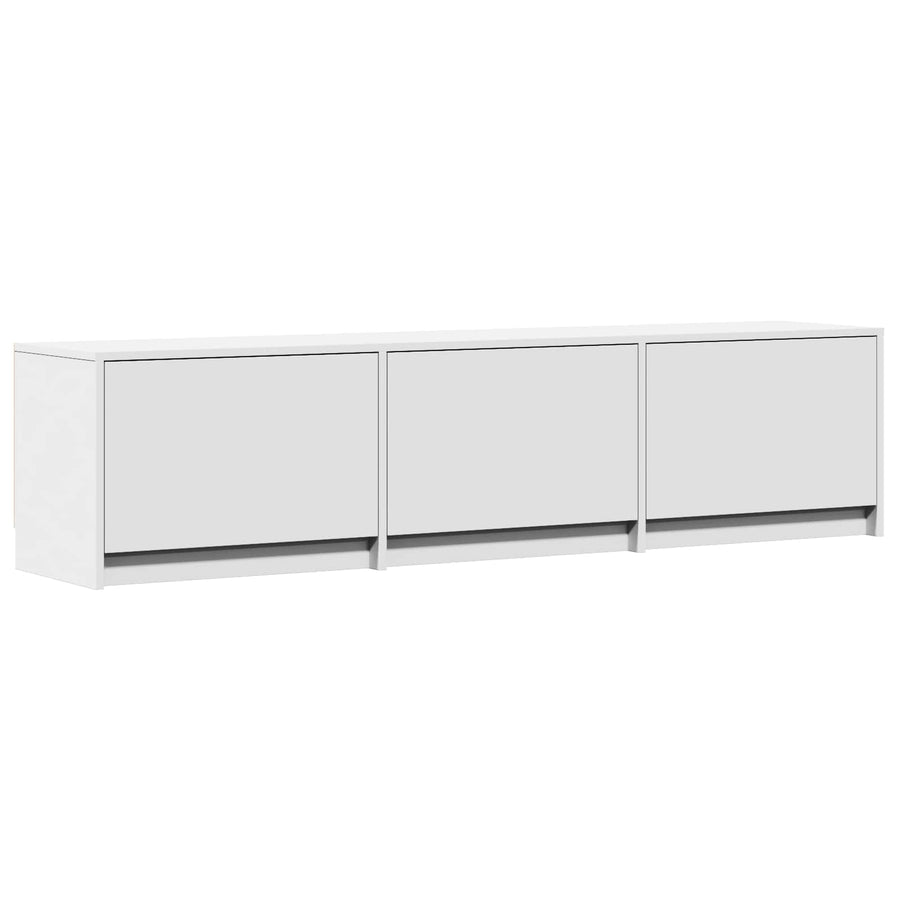 TV Cabinet with LED 165 x 34 x 40 cm White Engineered Wood, image 5