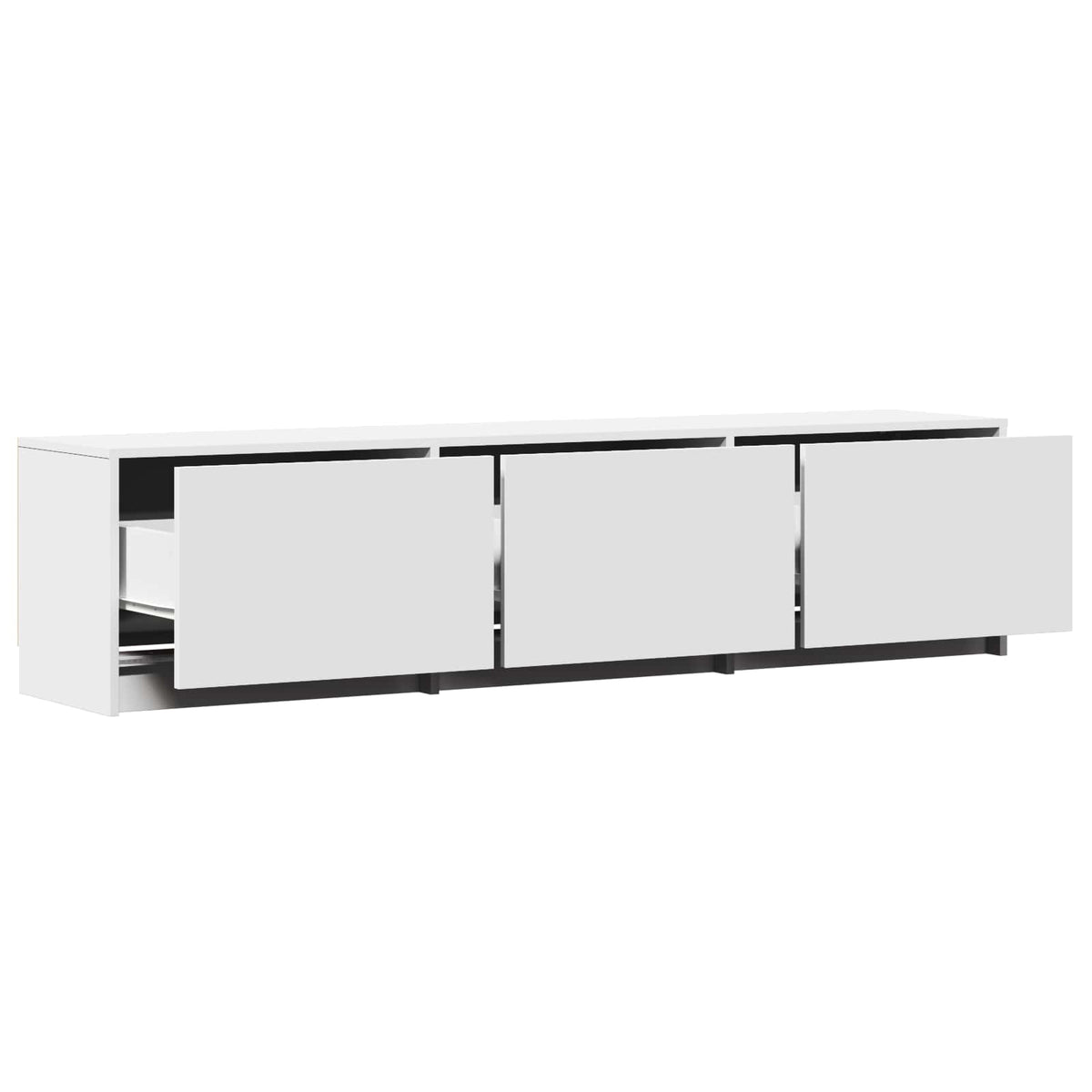TV Cabinet with LED 165 x 34 x 40 cm White Engineered Wood