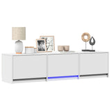 TV Cabinet with LED 165 x 34 x 40 cm White Engineered Wood