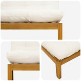 Middle Sofa Unit 2 Piece Natural and Cream White Acacia Wood - Rear View