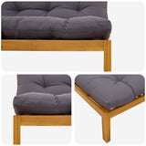 Middle Sofa Unit 2 Piece Natural and Dark Grey Acacia Wood