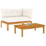 2 Piece Acacia Wood Brown - Side View