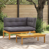 2 Piece Acacia Wood Brown