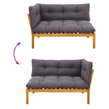 2 Piece Acacia Wood Brown