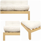 Middle Sofa Unit Light Acacia and Cream White 240 x 80 x 82 cm - Rear View