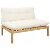 Middle Sofa Unit Light Acacia and Cream White 240 x 80 x 82 cm - Top-Down View
