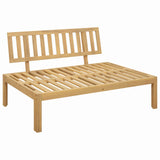 Middle Sofa Unit Light Acacia and Cream White 240 x 80 x 82 cm - 45-Degree Angle