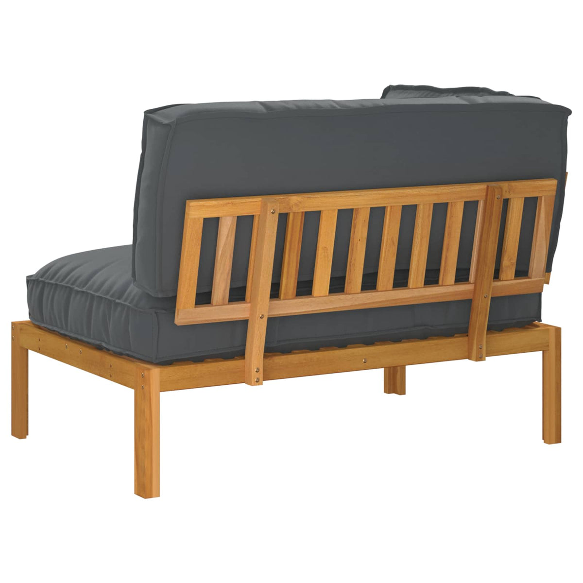 Sofa Set Plain Anthracite 133 x 92 x 69 cm Solid Acacia Wood