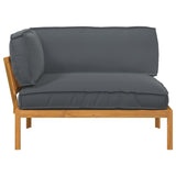 Sofa Set Plain Anthracite 133 x 92 x 69 cm Solid Acacia Wood - Close-Up Angle