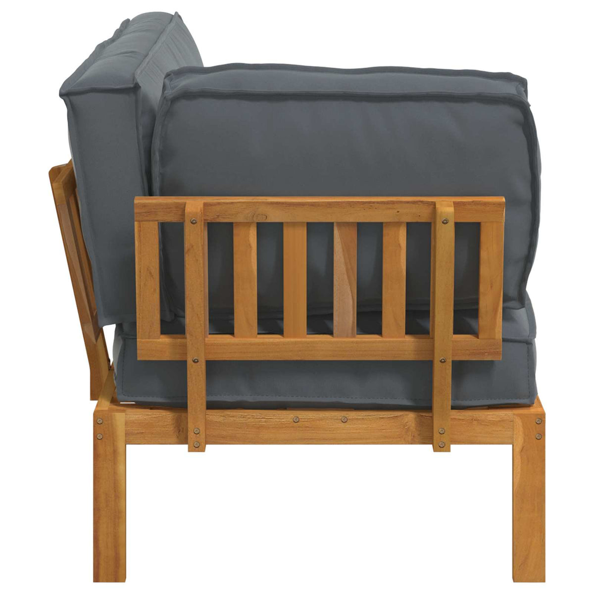 Sofa Set Plain Anthracite 133 x 92 x 69 cm Solid Acacia Wood