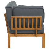 Sofa Set Plain Anthracite 133 x 92 x 69 cm Solid Acacia Wood