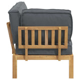 Sofa Set Plain Anthracite 133 x 92 x 69 cm Solid Acacia Wood