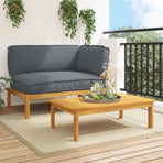Sofa Set 2 pcs Anthracite Solid Acacia Wood