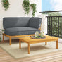 Sofa Set 2 pcs Anthracite Solid Acacia Wood
