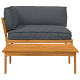 Sofa Set with Cushion Plain 2 pcs Anthracite Solid Acacia Wood - Extra Image