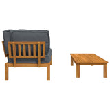 Sofa Set with Cushion Plain 2 pcs Anthracite Solid Acacia Wood - Extra Image