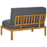Sofa Set Plain Anthracite 120 x 92 x 69 cm Solid Acacia Wood - Low Angle