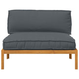 Sofa Set Plain Anthracite 120 x 92 x 69 cm Solid Acacia Wood