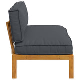 Sofa Set Plain Anthracite 120 x 92 x 69 cm Solid Acacia Wood - Close-Up Angle