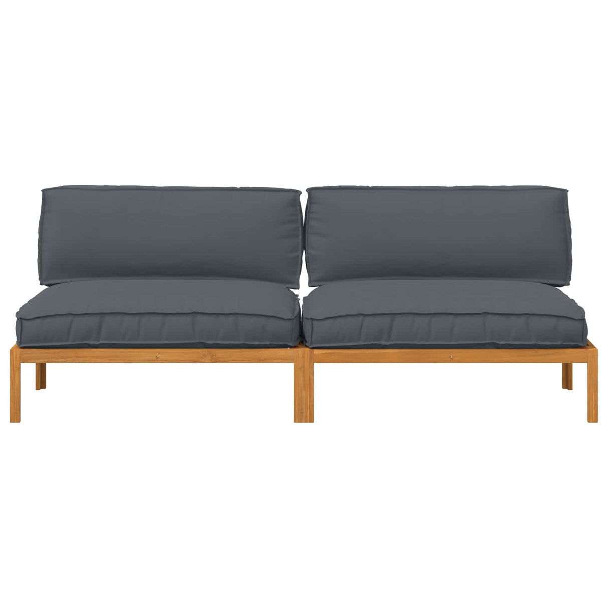 Sofa Set with Cushion Plain 2 pcs Anthracite Solid Acacia Wood