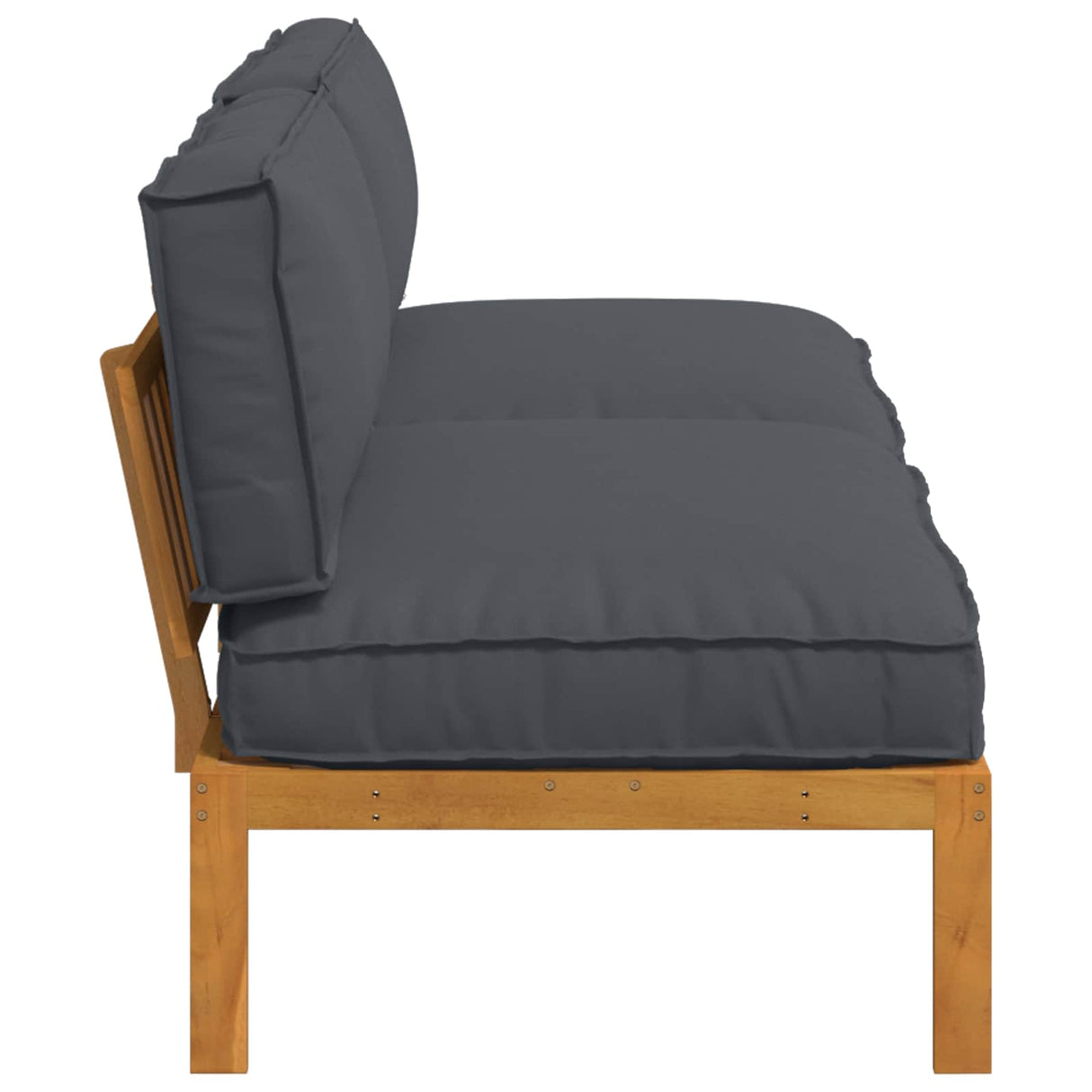 Sofa Set with Cushion Plain 2 pcs Anthracite Solid Acacia Wood