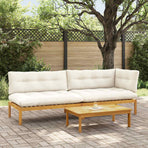 3 Piece Garden Pallet Sofa Units Solid Acacia Wood